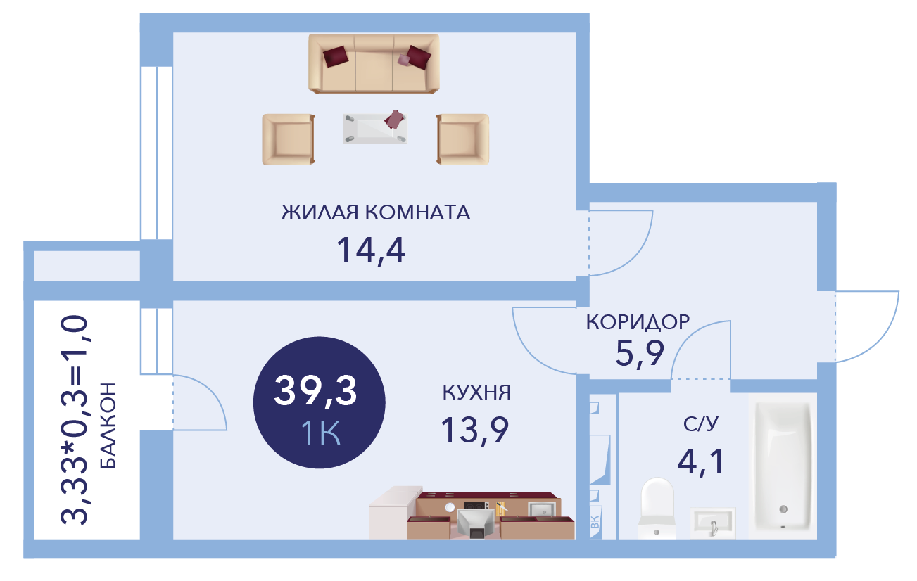 Модульный дом 2 комнаты Анапе цена